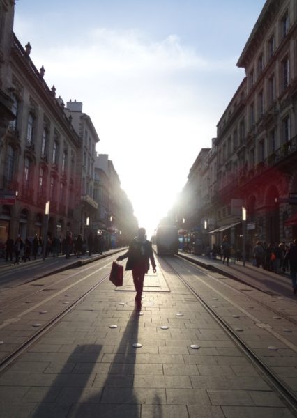 IMAGE: Photo showing a person with shopping bags in Bordeaux